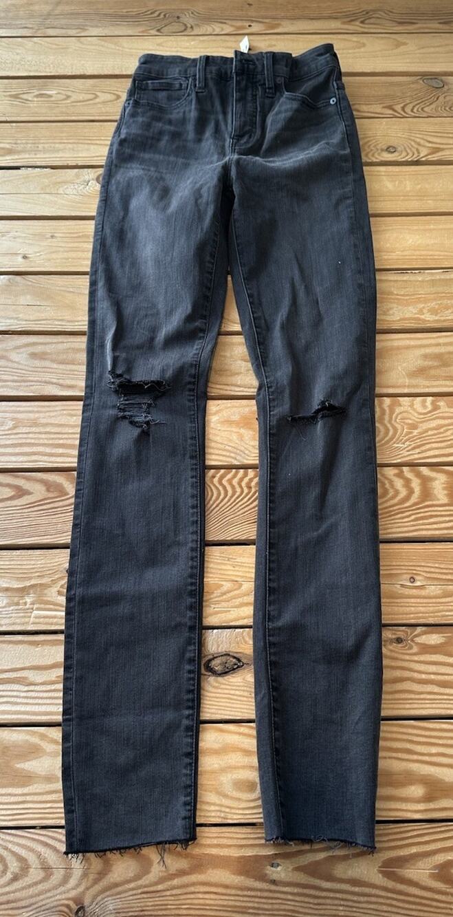 Madewell NWT Women’s Curvy High Rise Skinny jeans size 26 Tall Black D11